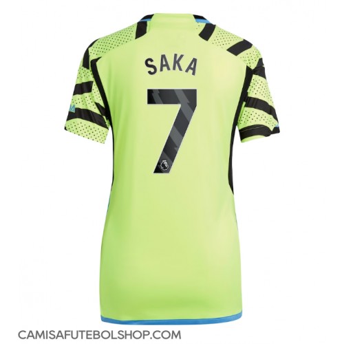 Camisa de time de futebol Arsenal Bukayo Saka #7 Replicas 2º Equipamento  Feminina 2023-24 Manga Curta