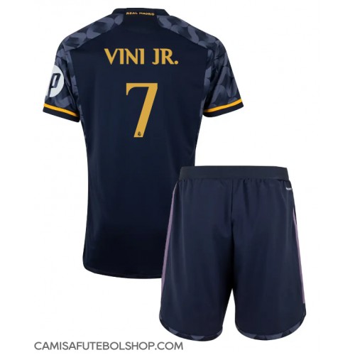 Camisa de time de futebol Real Madrid Vinicius Junior #7 Replicas 2º  Equipamento Infantil 2023-24 Manga Curta (+ Calças curtas)